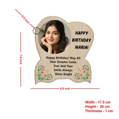 Personalized Happy Birthday Wooden Photo Frame | Heartfelt Birthday Gifts for Sister, Bestie or Wife | Custom With Photo & Name  Engraved Photo Tabletop Decor